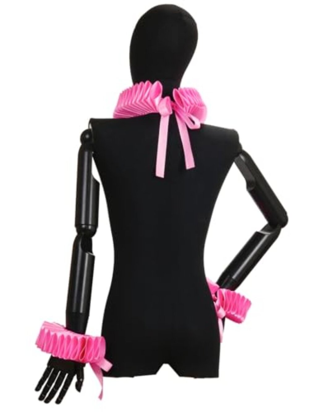 Victorian Renaissance Ruff Collar Wrist Ruffs Set Cosplay Costume - Picture 3 of 4